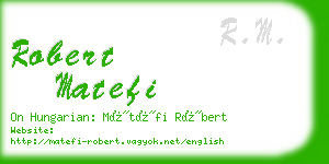 robert matefi business card